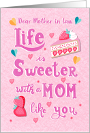 Mothers Day For Mother in Law Sweet Mom like Strawberries card