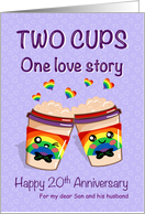 Gay Wedding 20th Anniversary for Any Relation Custom Coffee lovers card