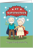 Grandparents Day Grandma y Grandpa Superheroes card