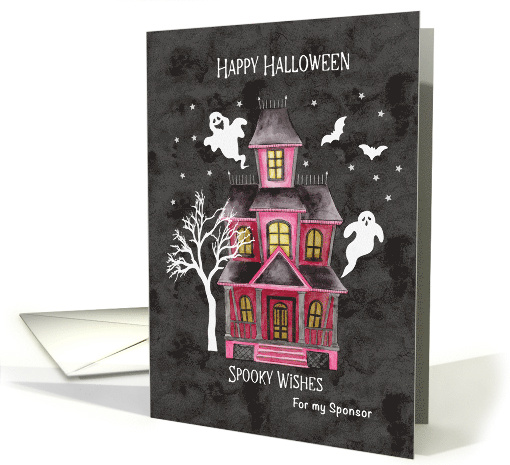Halloween Spooky Wishes Haunted House For Sponsor card (1932306)