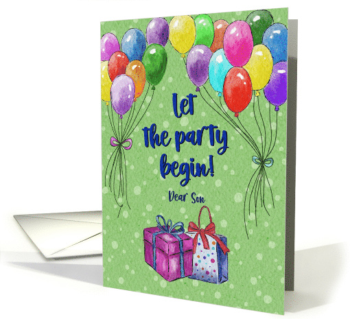 Let the Party Begin Balloons Presents Son card (1934586)
