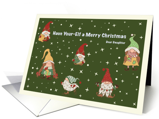 Merry Christmas Little Elves Stars Daughter card (1936718)