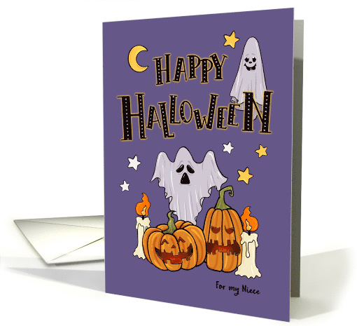 Happy Halloween Ghosts and Pumpkins for Niece card (1939832)