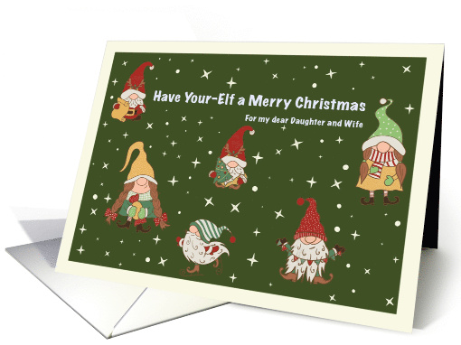 Merry Christmas Little Elves Stars Daughter and Wife card (1942490)