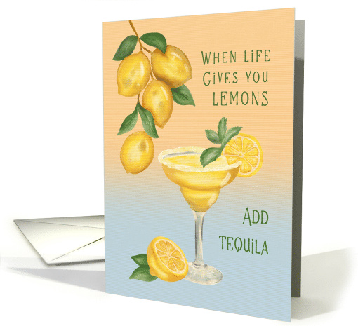 Birthday Lemon with Tequila Margarita Cocktail card (1944174)