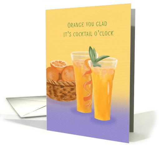 Orange Cocktail Pun Its Cocktail OClock Birthday card (1944188)