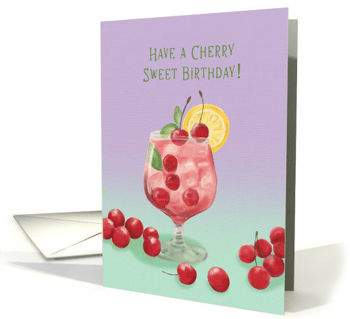 Cherry Cocktail Birthday Pun card (1944194)
