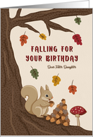 Autumn Birthday Leaves and Squirrel for Foster Daughter card