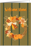 Welcome Home Autumn Wreath card