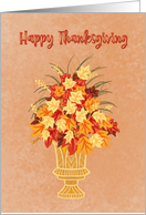 Happy Thanksgiving Vase of Fall Leaves card