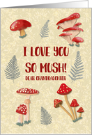 Granddaughter Valentine�s Day Cute Mushroom Pun I Love You So Mush card