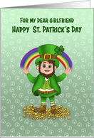 Girlfriend Happy St Patrick's Day Leprechaun with Rainbow and Gold