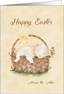 Across the Miles Happy Easter Lamb in Basket Watercolor