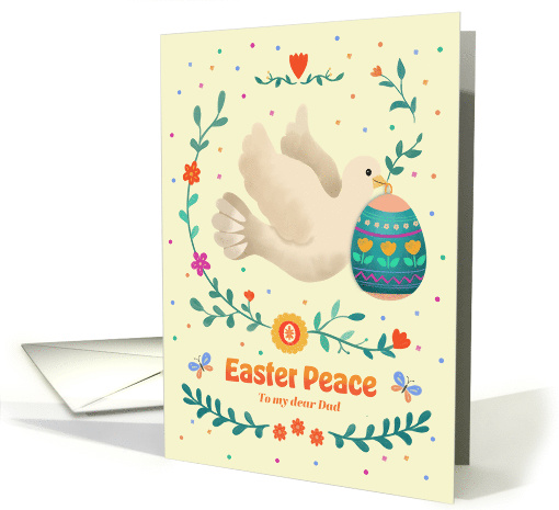 Dad Easter Peace Dove with Decorative Egg Watercolor card (1966572)
