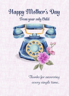 From Your Only Child Mother's Day Vintage Phone Illustration