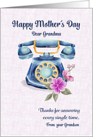 Grandma from Grandson Mother�s Day Vintage Phone Illustration card