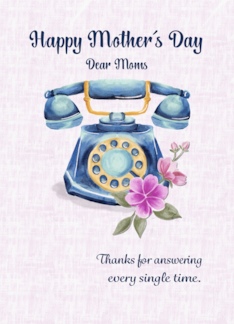 Moms Mother's Day Vintage Phone Illustration