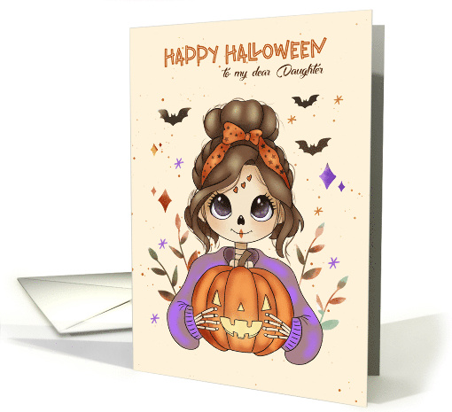 Daughter Halloween Just a Cute Girl with Lantern card (1986782)