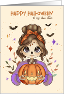 Twin Halloween Just a Cute Girl with Lantern
