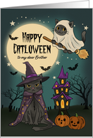 Brother Halloween Spooky Cute Black Cats at Night card