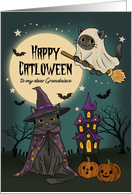 Grandniece Halloween Spooky Cute Black Cats at Night card