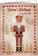 Dad Christmas Traditional Nutcracker with Watercolor Forest card