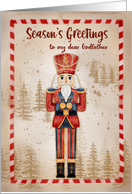 Godfather Christmas Nutcracker with Watercolor Forest card
