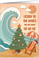 Christmas by the Sea Listen to the Waves card
