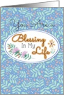 You Are a Blessing Floral Thank You card
