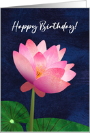 For Female Adult Water Lily Wishing Happy Birthday card