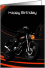 Happy Birthday Striking Bold High Contrast Motorcyclist card