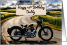 Daddy’s 45th Birthday Watercolor Vintage Classic Motorcycle card