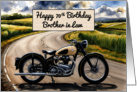 Brother in Law’s 70th Birthday Watercolor Vintage Classic Motorcycle card