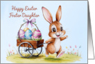 Happy Easter Foster Daughter Watercolor Rabbit with Eggs card