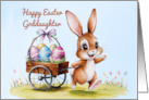 Happy Easter Goddaughter Watercolor Rabbit with Eggs card
