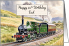Dad’s 85th Birthday Watercolor Vintage Steam Train card