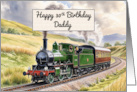 Daddy’s 30th Birthday Watercolor Vintage Steam Train card