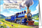 Great Grandson’s 19th Birthday Watercolor Vibrant Vintage Steam Train card