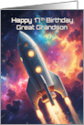 Great Grandson’s 17th Birthday Space Rocket Ship card