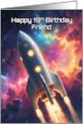 Friend’s 19th Birthday Space Rocket Ship card