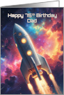 Dad’s 75th Birthday Space Rocket Ship card