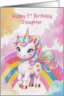 Daughter’s 5th Birthday Rainbow Unicorn card
