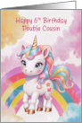 Double Cousin’s 6th Birthday Rainbow Unicorn card