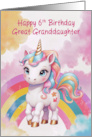 Great Granddaughter’s 6th Birthday Rainbow Unicorn card
