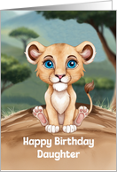 Daughter Birthday Cute and Colorful Lion Artwork card