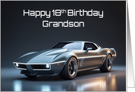 Grandson’s 18th Birthday Concept Sports Muscle Car card