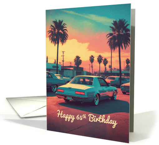 Happy 65th Birthday Nostalgic Classic Car Scene card (1899698)