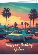 Godson’s 20th Birthday Nostalgic Classic Car Scene card