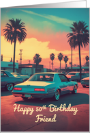 Friend’s 50th Birthday Nostalgic Classic Car Scene card