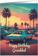 Happy Birthday Granddad Nostalgic Classic Car Scene card